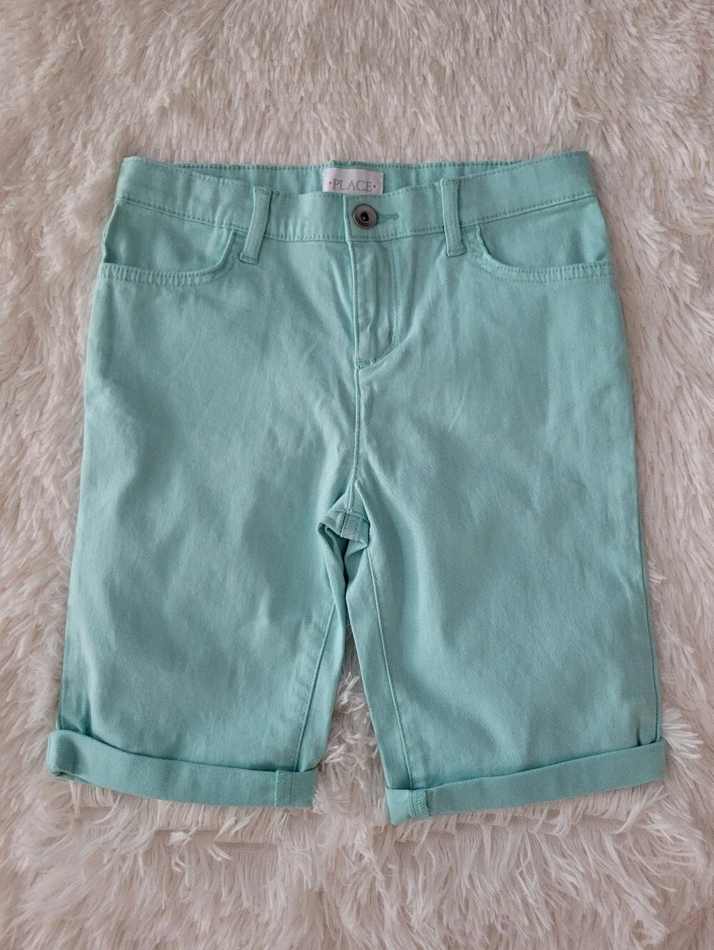 Children's Place Bundle 3 Bermeda Shorts Olive, Teal, Purple Girls Size 14 Slim